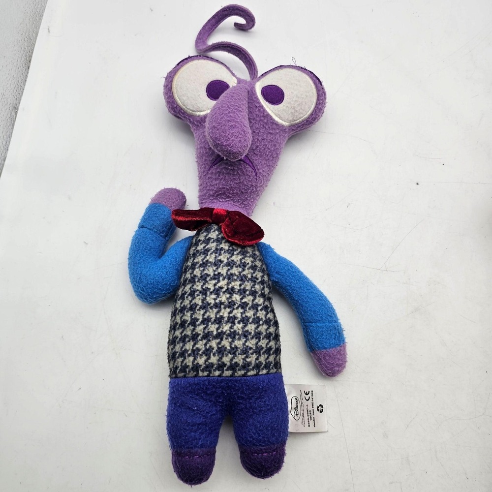 Disney Pixar Inside Out Fear Plush Stuffed Toy 14" Medium Purple Bow Tie